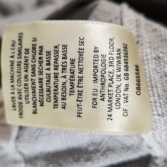 Anthropologie Hei Hei Pull On Beachy Cotton Tapered Casual Pants Grey Size XS - Picture 10 of 10